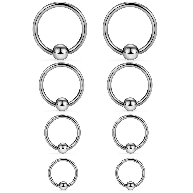 SCERRING 8PCS 14G G23 Titanium Captive Bead Ring Nose Rings Hoop Helix Daith Cartilage Tragus Earrings Nipple Eyebrow Body Piercing 10mm 12mm 14mm 16mm - Image 5