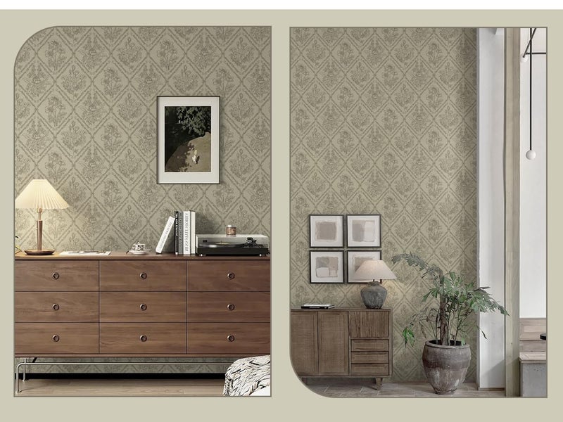 Kitico Peel and Stick Wallpaper Vintage Bohemian Wallpaper Brown Contact Paper Flower Removable Waterproof Bathroom/Bedroom Cabinets Self Adhesive Vinyl 17.3 inches x197 inches - Image 4