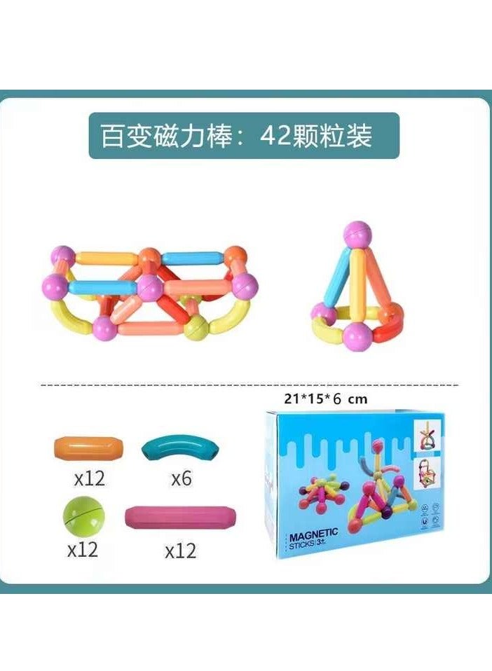 Colorful Magnetic Cubes Set - Assembly and Learning Game for Kids - 42 pieces - Image 3