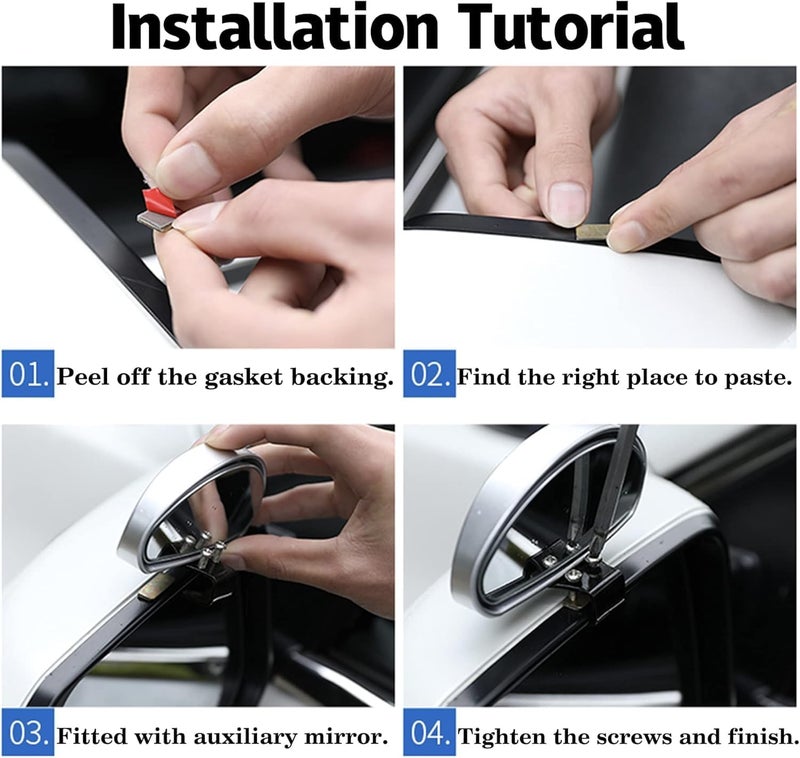 ChicAbode 2 Pack Universal Blind Spot Mirrors, HD Wide Angle Rearview Side Mirrors with Adjustable Mount, Waterproof for Cars, Trucks, SUVs - Image 4
