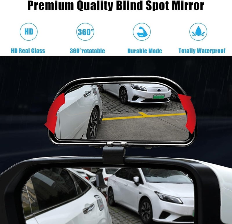ChicAbode 2 Pack Universal Blind Spot Mirrors, HD Wide Angle Rearview Side Mirrors with Adjustable Mount, Waterproof for Cars, Trucks, SUVs - Image 5