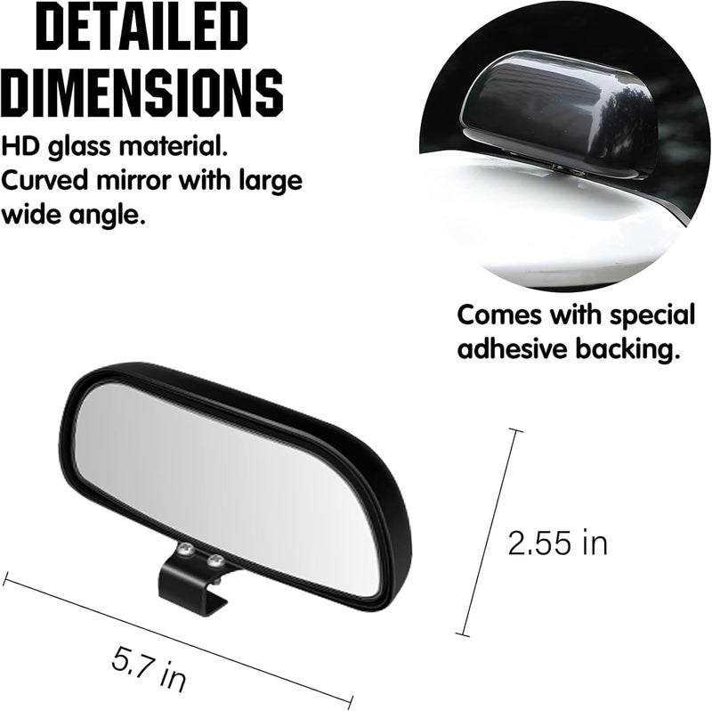 ChicAbode 2 Pack Universal Blind Spot Mirrors, HD Wide Angle Rearview Side Mirrors with Adjustable Mount, Waterproof for Cars, Trucks, SUVs - Image 2