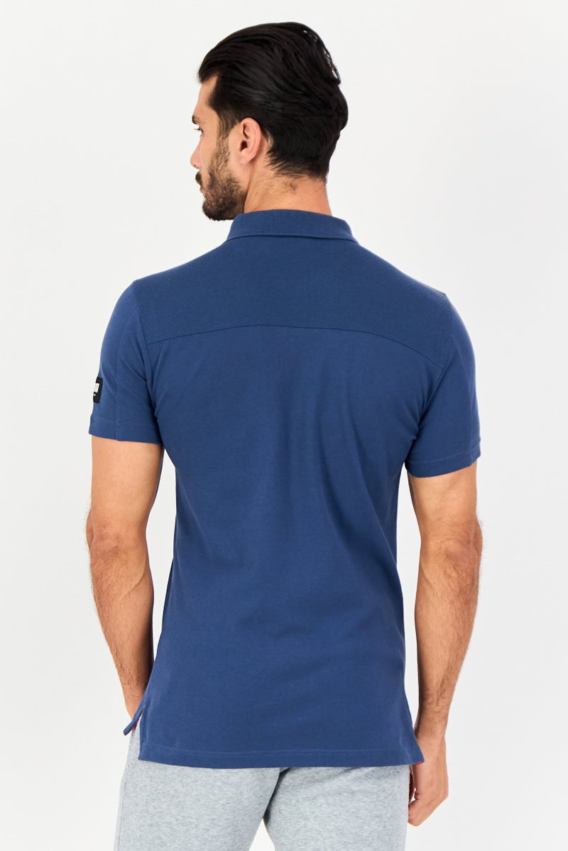 PUMA Men Sportswear Fit Short Sleeves Outdoor Polo Shirt, Slate Blue - Image 3