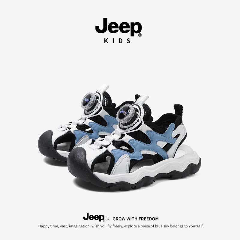 Jeep Kidsren'S Sports Sandals Boys Summer Outer Wear Wading Shoes Girls Baotou Beach Shoes - Image 1