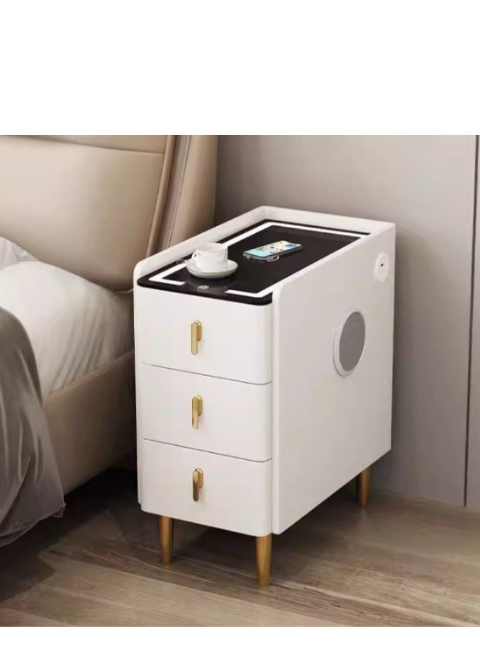 Smart Bedside Table Bedroom Bedside Cabinet with drawers Nightstand, With Charging, Modern Night Table With LED Light Tables. - Image 1
