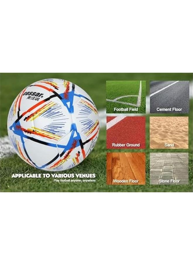 تراسل كرة تدريب لنادي كرة القدم، كرة قدم ممتازة للتدريب للاطفال والشباب والكبار، مقاس 5، للاستخدام الداخلي والخارجي  - Image 2