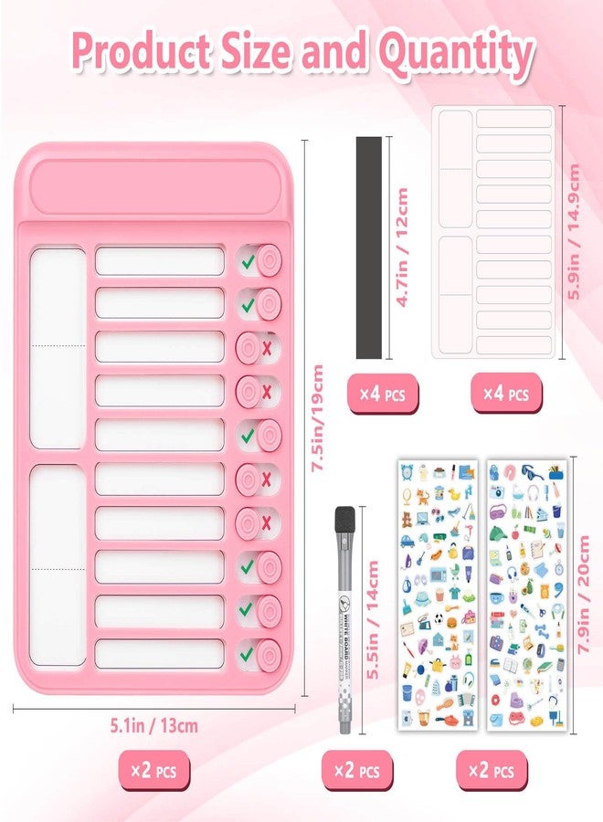 Audab 2Pcs Dry Erase Chore Chart for Kids, Magnetic Checklist Board, My Chores Slider Chart to Do List Board, Routine Reward Chart Schedule Board Task Tracker for Home Refrigerator, Wall, Desk (Pink) - Image 4