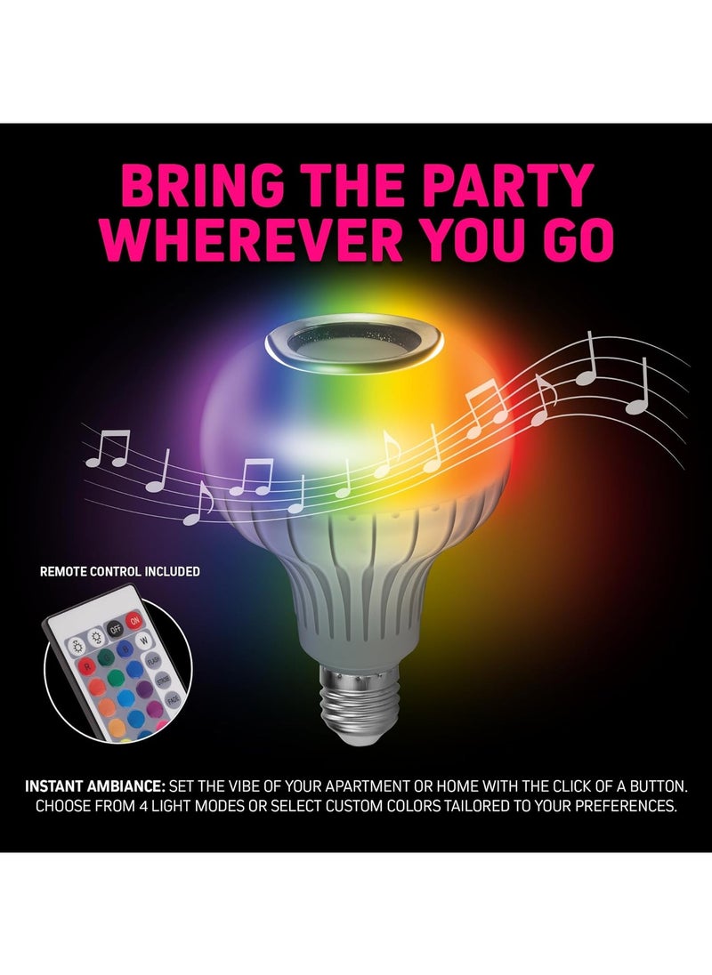 YQbest - LED Light Bulb Bluetooth Music Play Speaker, 12W E27 RGB Changing Lamp Smart Wireless Stereo Audio with Remote Control (Multicolor, 12W) - Image 1