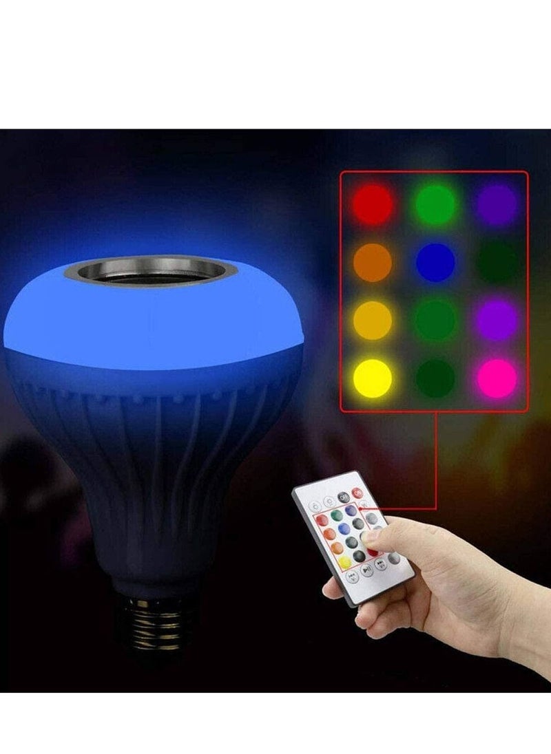 YQbest - LED Light Bulb Bluetooth Music Play Speaker, 12W E27 RGB Changing Lamp Smart Wireless Stereo Audio with Remote Control (Multicolor, 12W) - Image 1