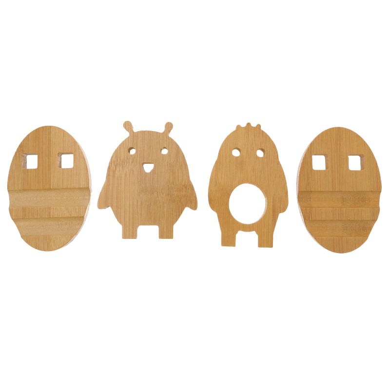 Wooden Phone Stand With Penguin Design Desktop Holder For Tablet Office Home - Image 2