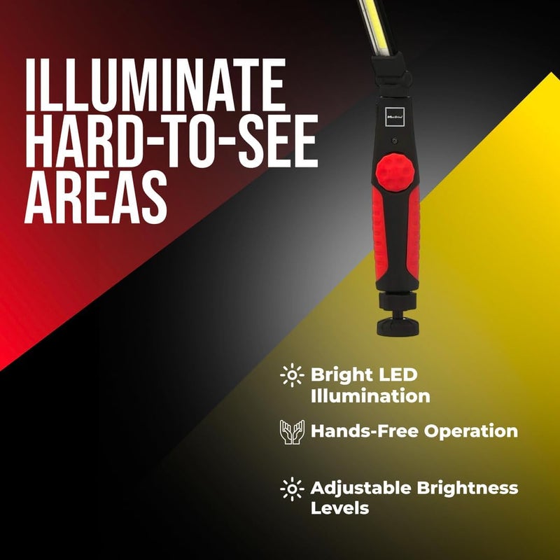 MaxShine Foldable Paint Inspection Light | 40 LED 5” Strip, USB Rechargeable, Adjustable & Magnetic | 16.25” Unfolded Detailing Lamp | Swirl Finder & Color Match Light for Car Paint Correction - Image 3