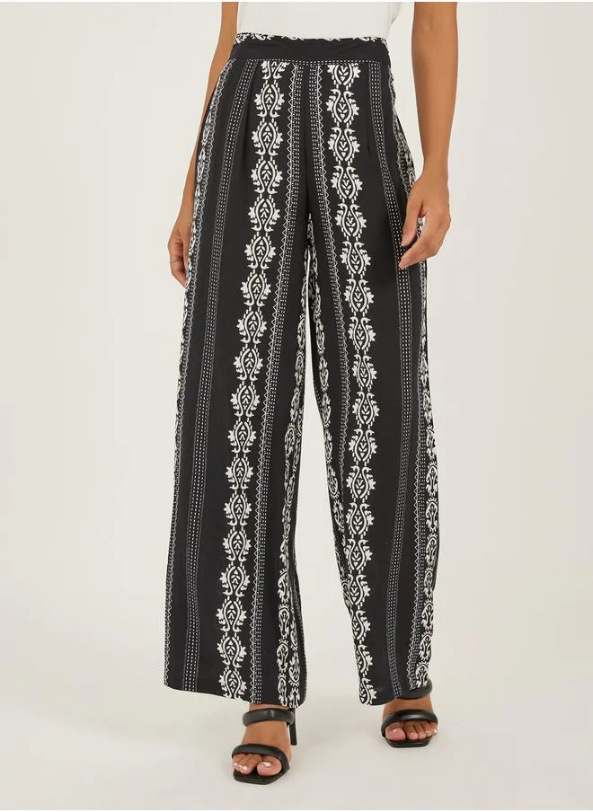 ستايلي Printed Wide Leg Pants