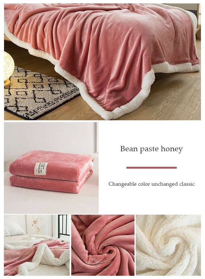 DUNISO Double Lamb Cashmere Bed Sofa Warm Wool Blanket,Air Conditioned Rooms Sofa Blanket Multifunctional Suitable for Bed Sofa Office and Travel All Seasons(180cm*200cm) - Image 3
