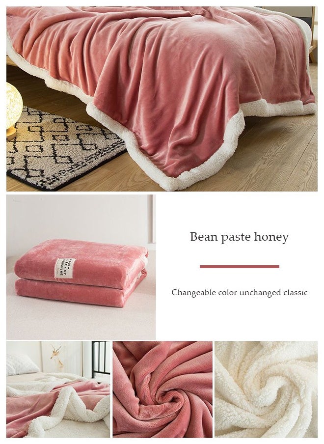 DUNISO Double Lamb Cashmere Bed Sofa Warm Wool Blanket,Air Conditioned Rooms Sofa Blanket Multifunctional Suitable for Bed Sofa Office and Travel All Seasons(180cm*200cm)  - Image 2