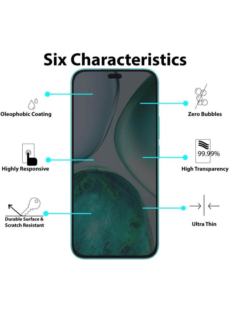 Fame Screen Protector compatible with Honor X8c for privacy protection HD made of tempered glass, anti-spy screen protector made of thermoplastic polyurethane [full coverage] for Honor X8c - anti-spy glass - Image 2