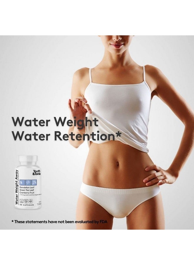 Youth & Tonic Youth & Tonic Natural Water Weight Away Pills for Swelling Water Retention & Belly Bloating - Herbal Diuretic Supplement for Women & Men - 30 Capsules w/Potassium Caffeine Free  - Image 3