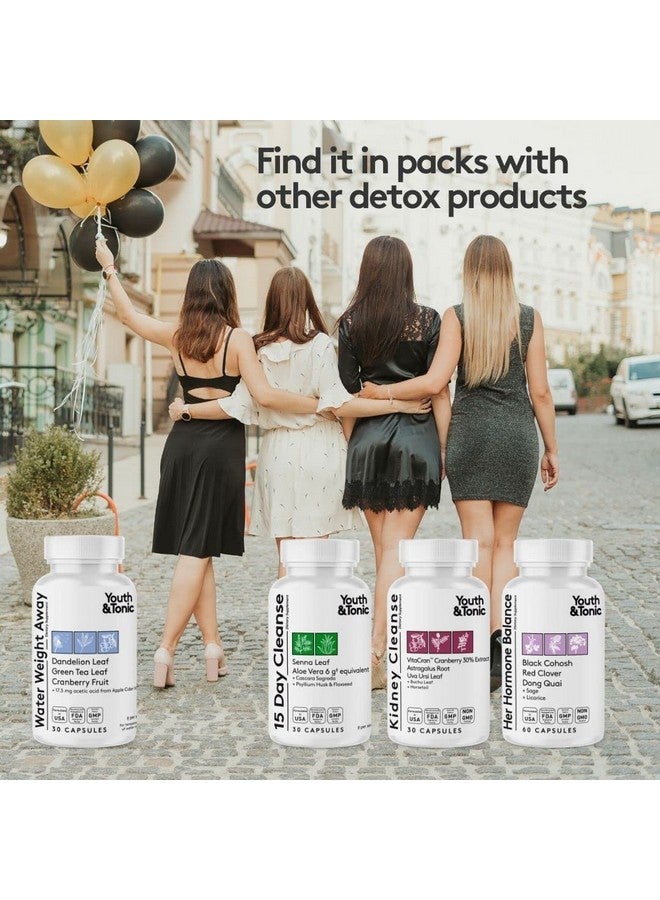 Youth & Tonic Youth & Tonic Natural Water Weight Away Pills for Swelling Water Retention & Belly Bloating - Herbal Diuretic Supplement for Women & Men - 30 Capsules w/Potassium Caffeine Free  - Image 5