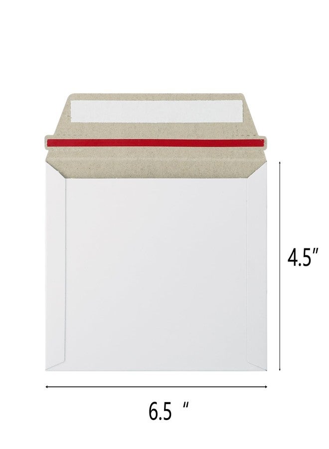 zmybcpack 100 Pack 6.5x4.5 inch Rigid Mailer Self Seal Photo Document Mailers, Stay Flat White Cardboard Shipping Envelopes White Photography Mailers for CD, Photos, Document - Image 2