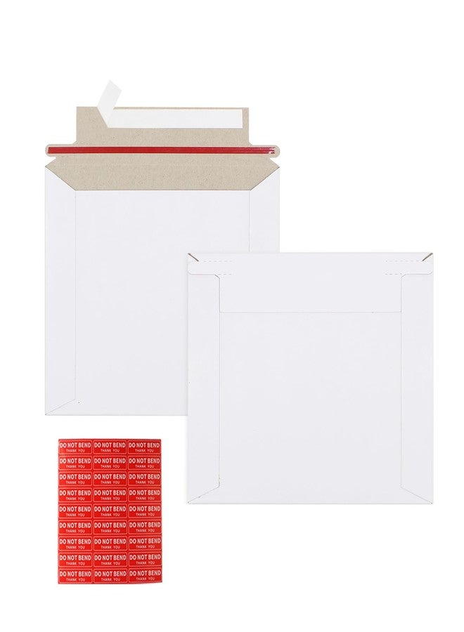 zmybcpack 100 Pack 6.5x4.5 inch Rigid Mailer Self Seal Photo Document Mailers, Stay Flat White Cardboard Shipping Envelopes White Photography Mailers for CD, Photos, Document - Image 1