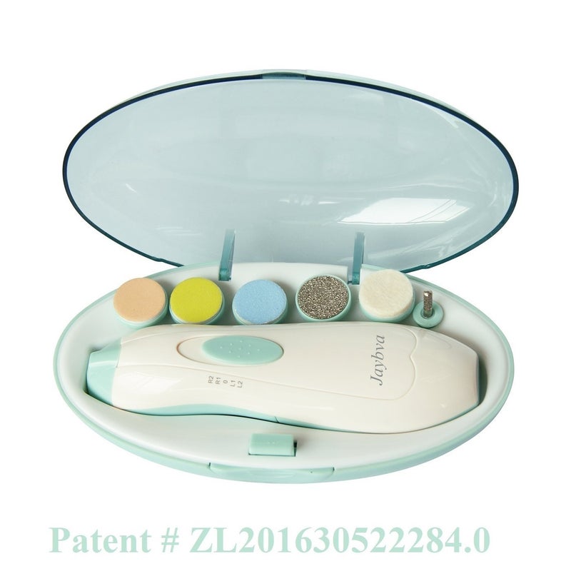 Jaybva مبرد أظافر كهربائي للأطفال - جايبفا مقص أظافر آمن للأطفال حديثي الولادة والأطفال الصغار مع ضوء LED باللونين الأزرق والأخضر - Image 2