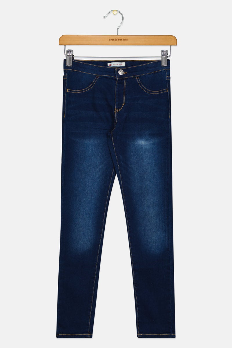 Levi's جينز ضيق للأطفال البنات، مغسول، أزرق - Image 2