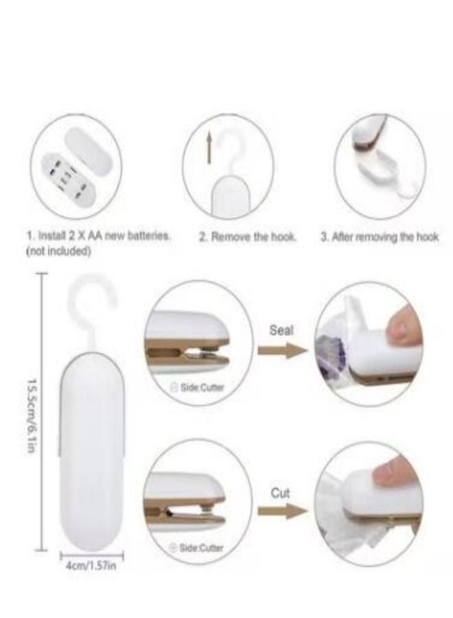 2-In-1 Bag Sealer And Cutter White - Image 3