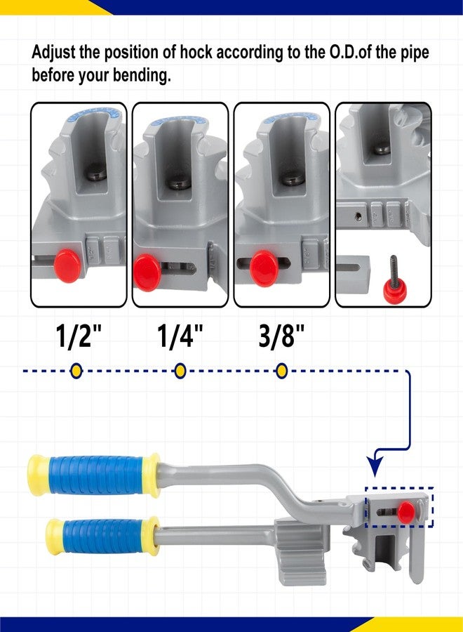 Wostore Tubing Bender 3 in 1 Tube Bender 180° For Tubing 1/4",3/8", 1/2", Bending Copper, Aluminium, Soft Thin Stainless Tubes For HVAC - Image 3