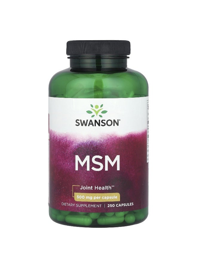 Swanson, MSM, 1,000 mg, 250 Capsules (500 mg per Capsule) - Image 1