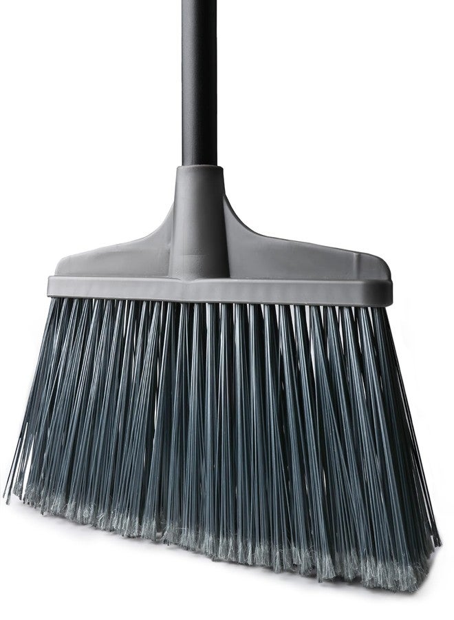 BAOYINGTE Outdoor Broom for Floor Cleaning - 54.7-inch Medium Outside Broom,Stiff Bristle Brooms for Sweeping Outdoor, Angle Brooms for Floors Applied to Yards, Garages, Patios, and Walkways, etc. Slate Gray - Image 1