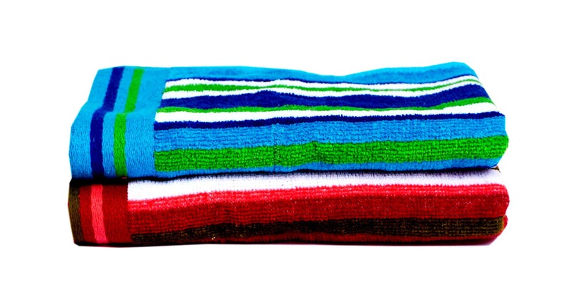 Space Fly Light Weight, Striped Fine Soft & Cotton Hand Towels for Kitchen and Wash Basin (12X18 Inch_ Multicolour) (Set of 2) - Image 2