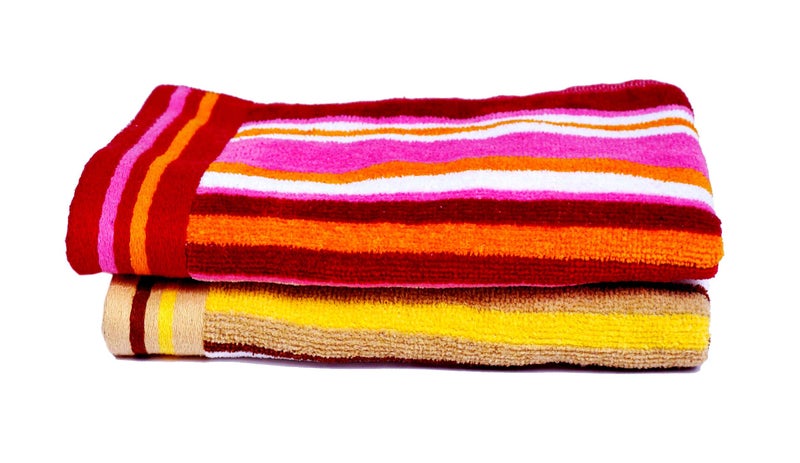 Space Fly Light Weight, Striped Fine Soft & Cotton Hand Towels for Kitchen and Wash Basin (12X18 Inch_ Multicolour) (Set of 2) - Image 4
