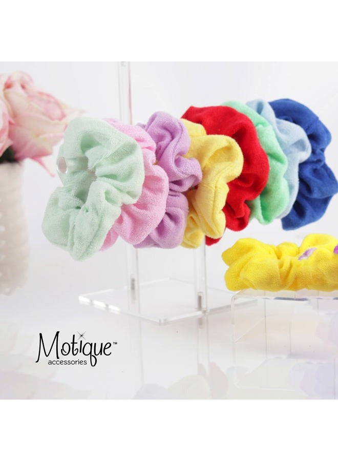 Motique Accessories Set of 2 Terry Hair Scrunchies - White - Image 3