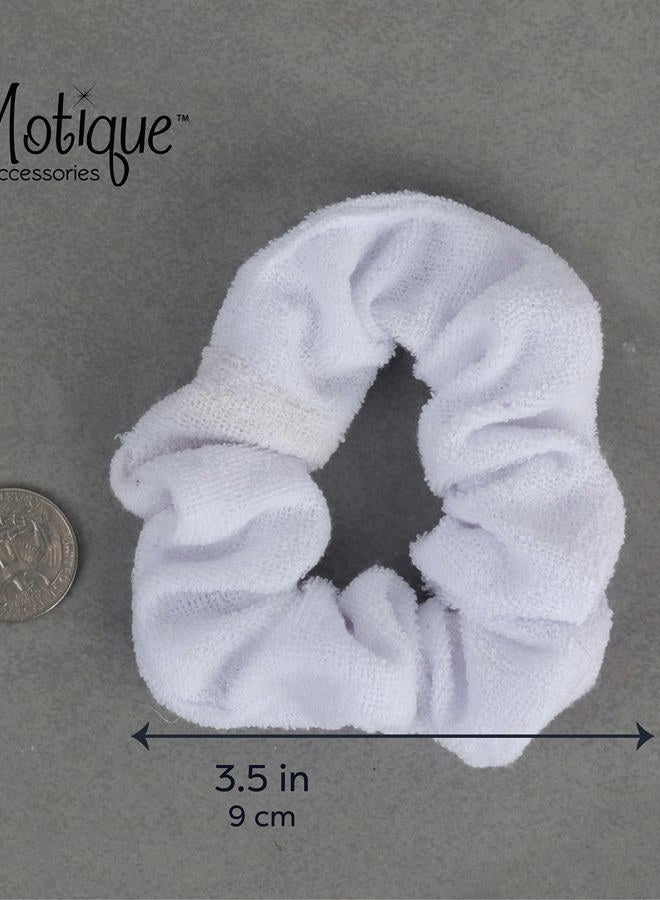 Motique Accessories Set of 2 Terry Hair Scrunchies - White - Image 5