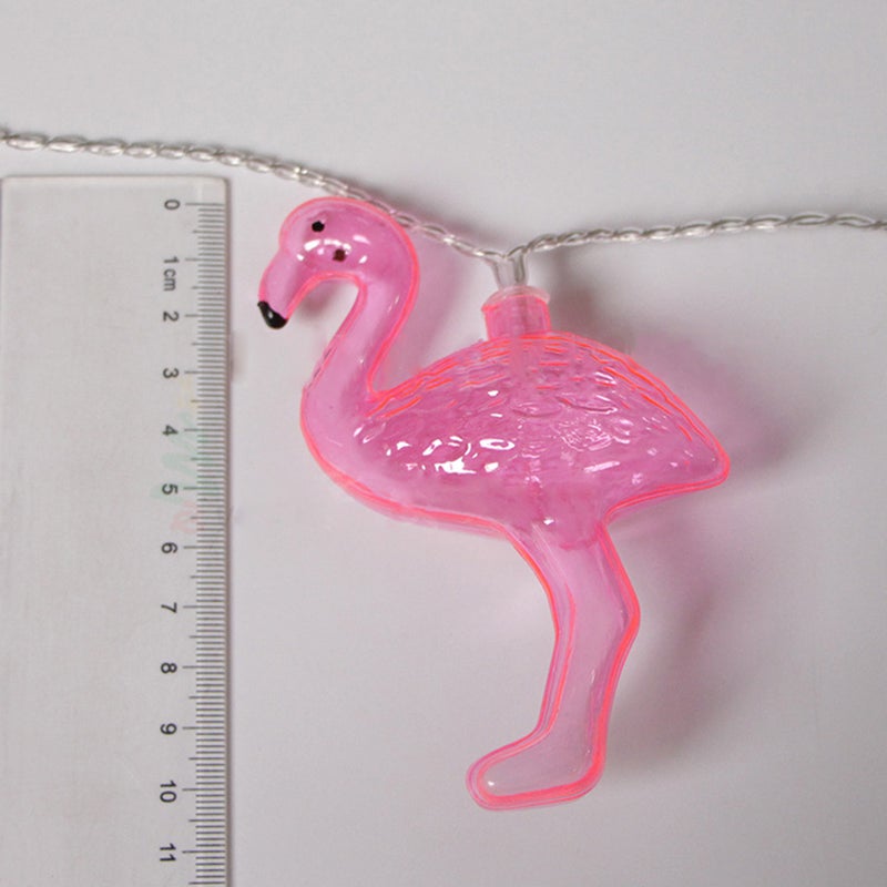 2pcs Battery Powered 10 Flamingo Lights String Party Decorative String Lights ( White Light) - Image 3