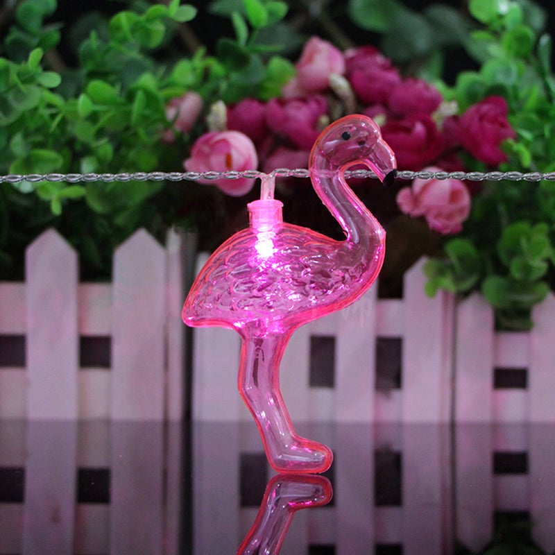 2pcs Battery Powered 10 Flamingo Lights String Party Decorative String Lights ( White Light) - Image 4