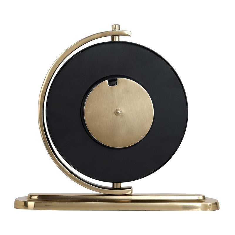 Decor de Maison Handcrafted Black Gold Aleksi Table Clock for Living Room Bedroom Study Table Centre Table Office Desk Kids Room 9 inch HeightMetal Analog - Image 4
