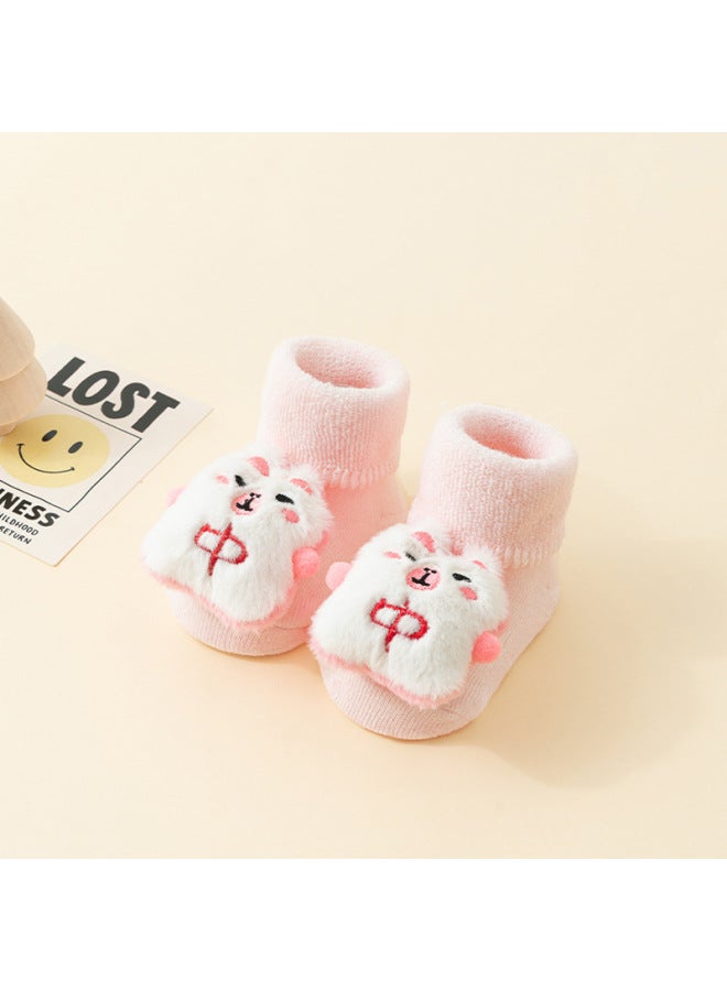 Baby Socks Autumn And Winter Fleece-lined Thick Floor Socks Newborn Warm Terry Socks Baby Non-slip Cotton Socks