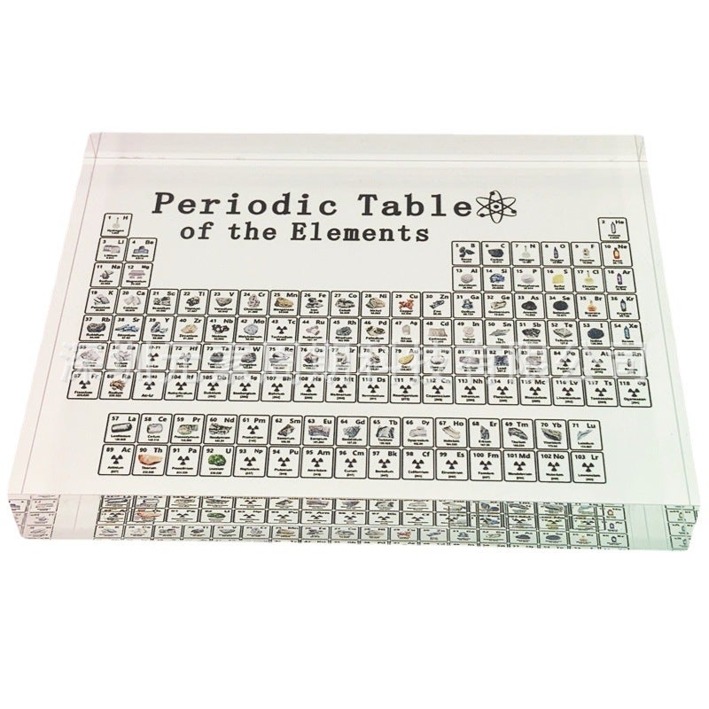 Acrylic Periodic Table Of Elements Display Stand, Transparent Chemical Element Display Piece, Translucent Glass Rectangular Shape - Image 2