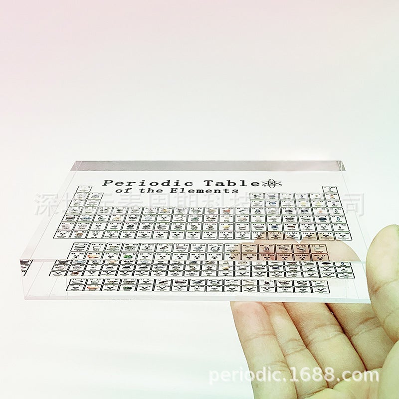 Acrylic Periodic Table Of Elements Display Stand, Transparent Chemical Element Display Piece, Translucent Glass Rectangular Shape - Image 3