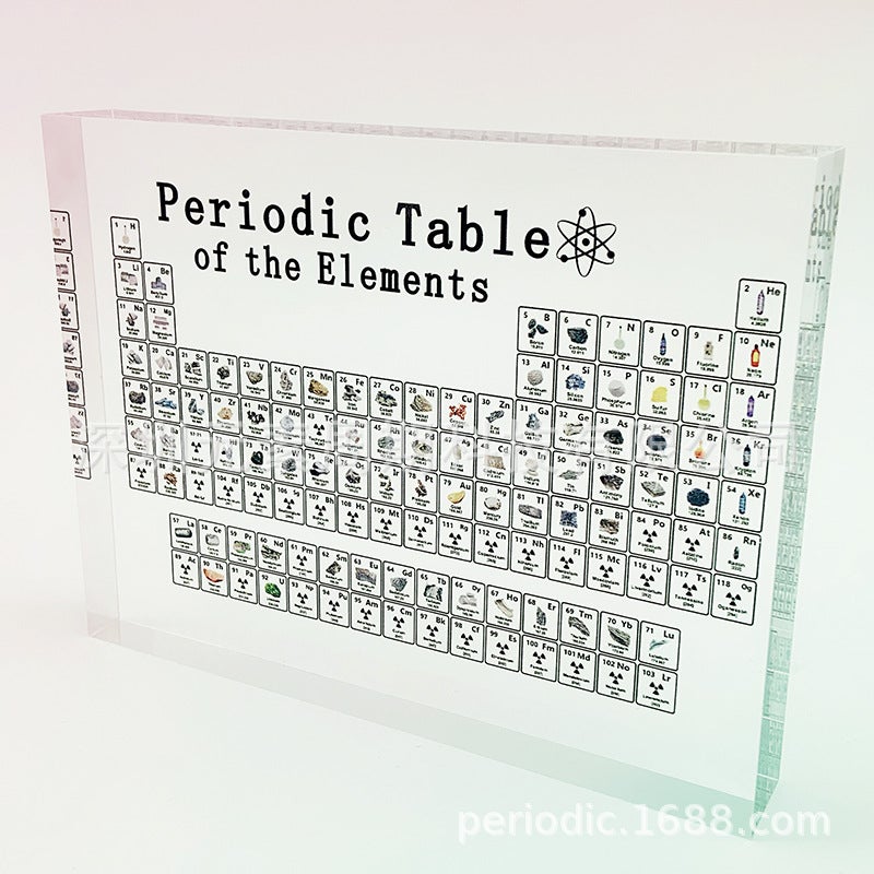 Acrylic Periodic Table Of Elements Display Stand, Transparent Chemical Element Display Piece, Translucent Glass Rectangular Shape - Image 5