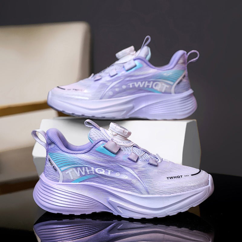 Fujian Brand Children'S Shoes Boys Sports Running Shoes Girls Spring Breathable Mesh Rotating Buckle Children'S Shoes Entity - Image 5