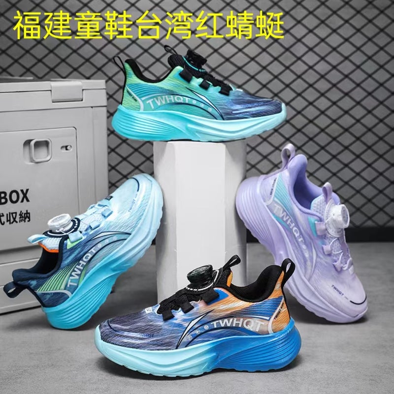 Fujian Brand Children'S Shoes Boys Sports Running Shoes Girls Spring Breathable Mesh Rotating Buckle Children'S Shoes Entity - Image 2
