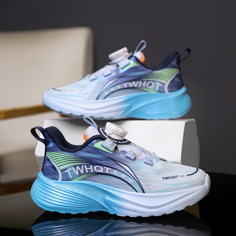 Fujian Brand Children'S Shoes Boys Sports Running Shoes Girls Spring Breathable Mesh Rotating Buckle Children'S Shoes Entity - Image 3