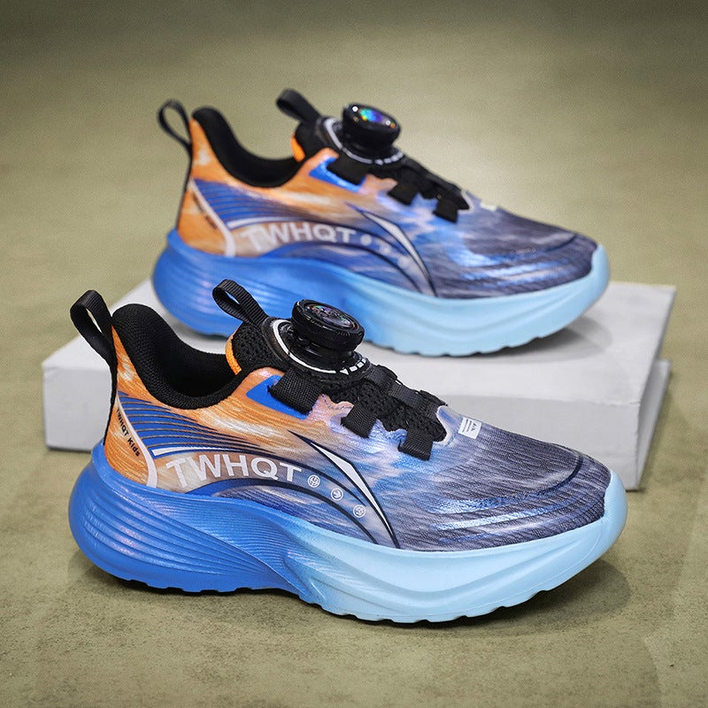 Fujian Brand Children'S Shoes Boys Sports Running Shoes Girls Spring Breathable Mesh Rotating Buckle Children'S Shoes Entity - Image 1