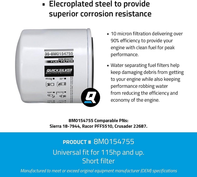 Quicksilver Water Separating Fuel Filter 8M0154755 - Image 2