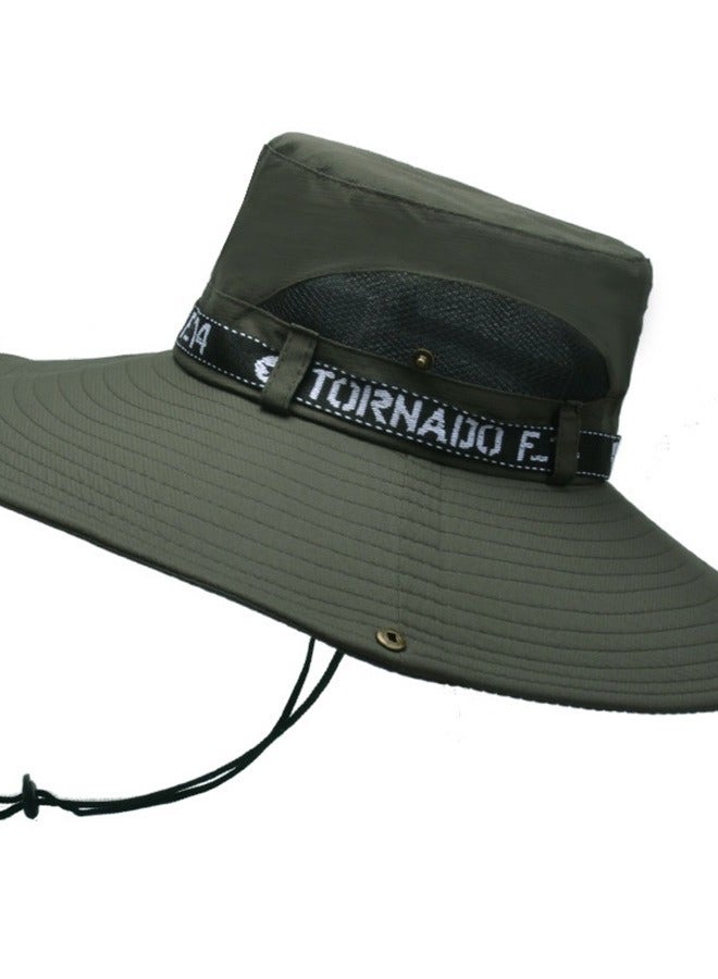 Loquat Men's Sunscreen Fisherman Hat Army Green
