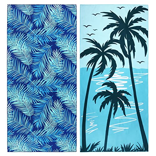 2 Pack Oversized Microfiber Pool Towel 75x 35 SandFree Quick Drying Super Absorbent