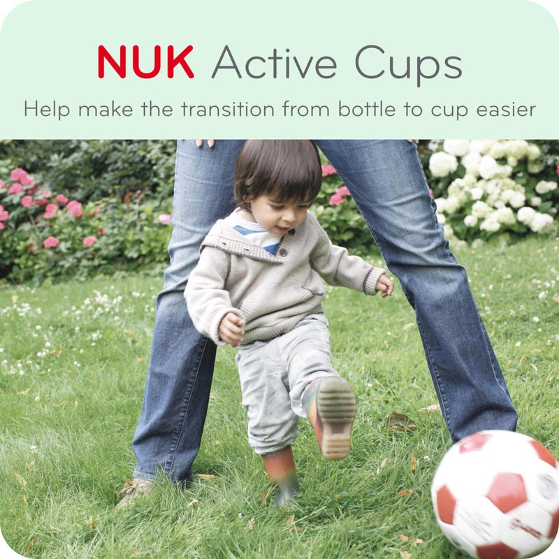 NUK Active Spill Proof Sippy Cup, 10 oz, 2 Pack, 8+ Months, Pink – BPA Free, Spill Proof Sippy Cup - Image 2