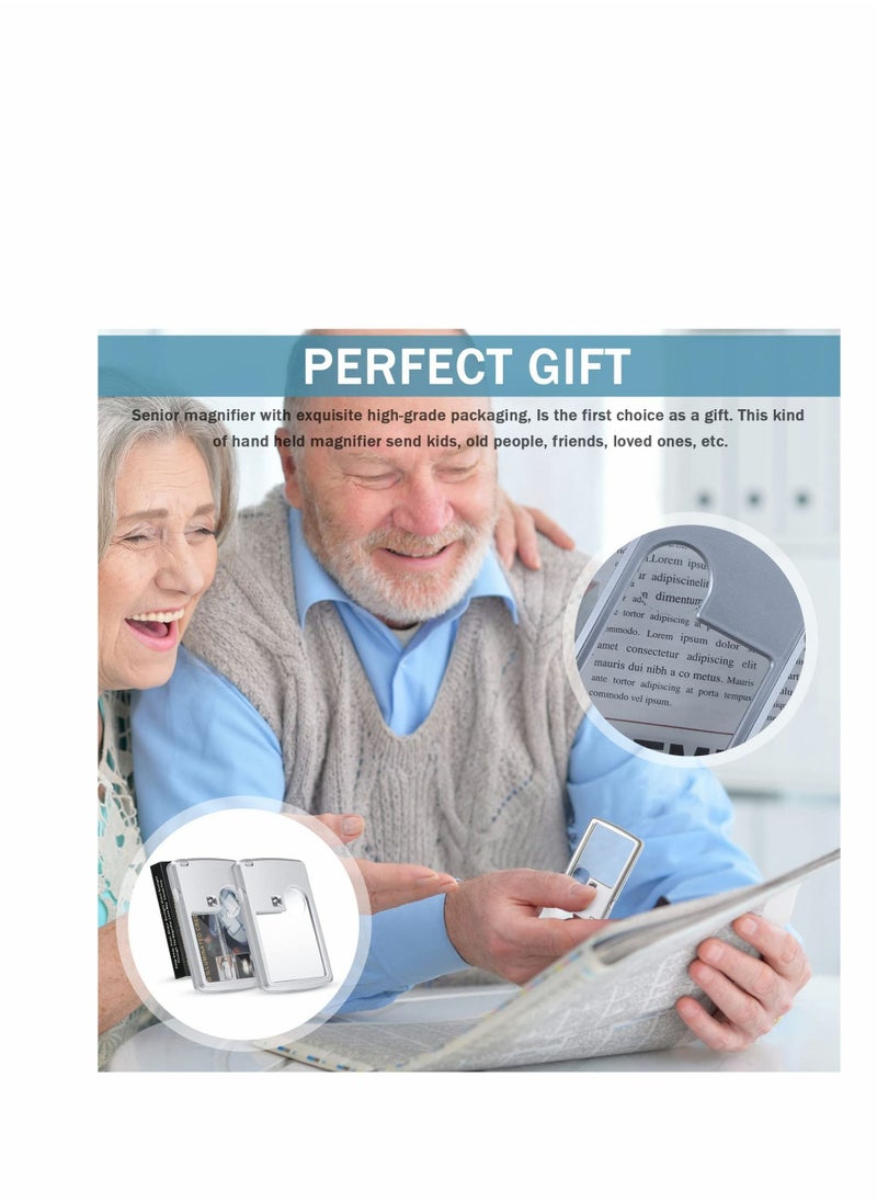 Excefore Pocket Magnifying Glass with Light, 2 Pieces of 3 X and 6 X Magnifying Glass Card Credit Card Magnifiers with Light Small Mini Magnifiers for Reading, Jewelry, Experiment, Investigation, Menu, Travel  - Image 5