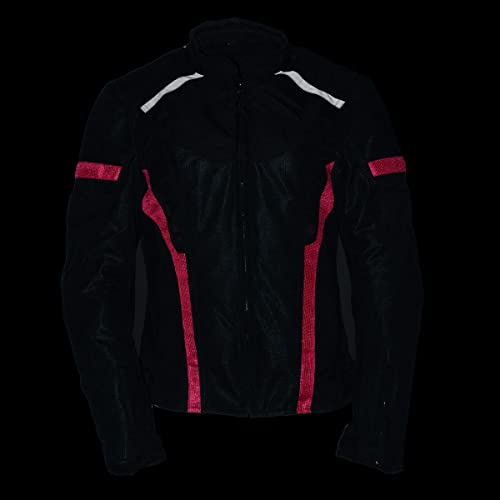 Milwaukee Leather MPL2794 Black and Pink Mesh/Textile Armored Motorcycle Racer Jacket for Women - All Season Jackets - Medium - Image 4